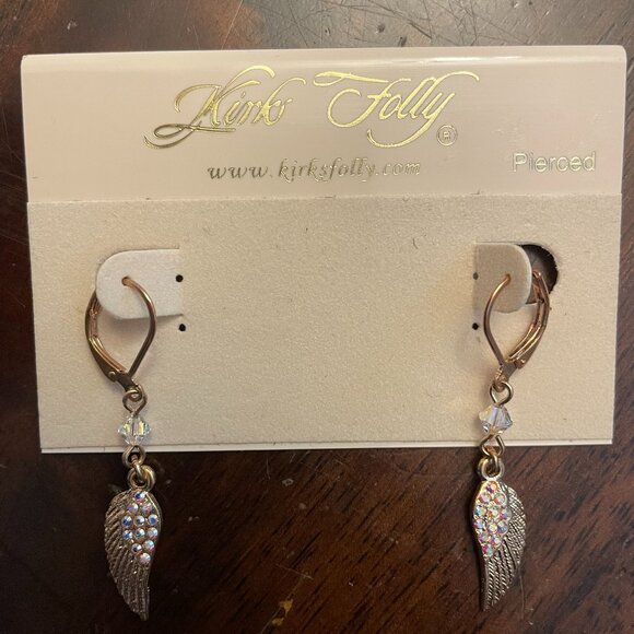 Kirk's Folly Free Spirit Gold Tone Wing Earrings - Picture 1 of 2
